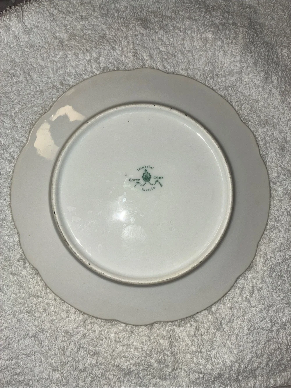 Antique Porcelain Flower Plate Daisy Roses Ribbons Applied Gold Pink Blue Green